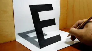 How to Draw Letter E 3D Trick Art 3D Drawing