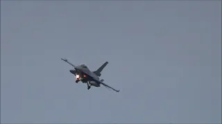 F16's having a hard time landing in storm Dudley