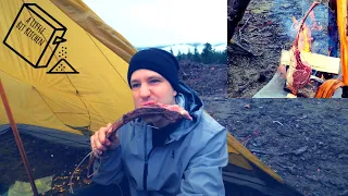 🔥"Cooking In A Rainstorm : Epic Tomahawk Steak Cooked Over Flames!"🔥