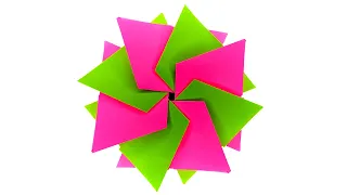 Объемный цветок из бумаги. Детские поделки оригами