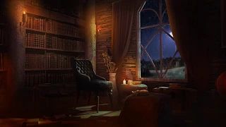 Relaxing Rain and Fireplace Sounds at Night | Reading Nook Ambience