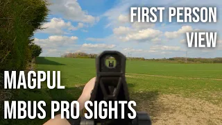 Magpul MBUS Pro Iron Sights - First Person View