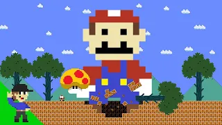 Level UP: Mario finds a Mega Mushroom but never stops growing