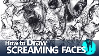 HOW TO DRAW SCREAMING FACES  - TUTORIAL