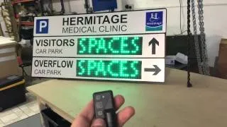 Car park electronic LED sign - outdoor parking directional sign