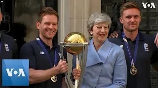 Prime Minister May Celebrates World Cup Victory with England Cricket team