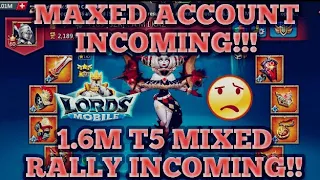 lords mobile: MYTHIC RALLY VS MAXED ACCOUNTS! 1.6 MILLION T5 COUNTER (FEAT BZR)