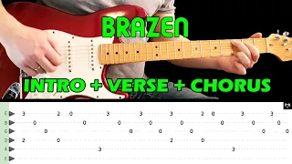 BRAZEN - Guitar lesson - Intro + verse + chorus (with tabs & chords) - Skunk Anansie