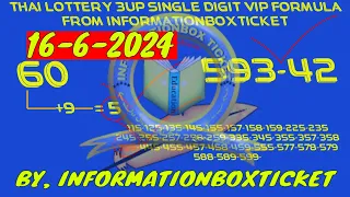 16-6-2024 THAI LOTTERY 3UP SINGLE DIGIT VIP FORMULA FROM INFORMATIONBOXTICKET.