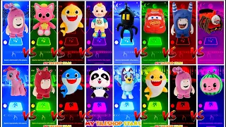 Baby Shark & Pinkfong & CoComelon & Oddbods | All Stars | Mega Mix Big | Tiles Hop Edm Rush