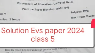 class 5 evs sample paper annual exam solution 2023 2024 / evs paper solution class 5 final exam 2024