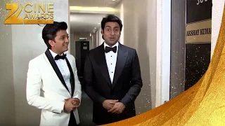 Abhishek & Riteish green room Akshay Kumar Funny Zee Cine Awards 2014