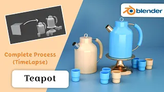 Teapot Complete Process In Blender (Timelapse) | Blender 4.1 | #artofabhi9 #blender