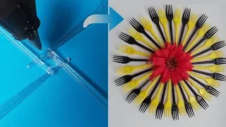 Best use of waste Plastic Fork Spoon for Beautiful Wall Piece | wall decor idea | DIY art and crafts