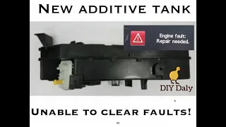 New Additive Tank / Pump fitted but unable to clear fault codes P1434 P1435 U0118
