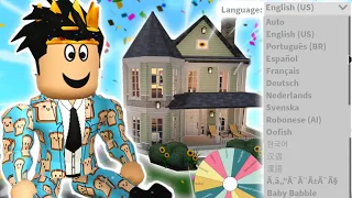 building a bloxburg house but each room is a DIFFERENT LANGUAGE... this was fun