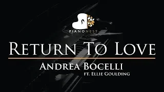 Andrea Bocelli - Return To Love ft. Ellie Goulding - Piano Karaoke Instrumental Cover with Lyrics