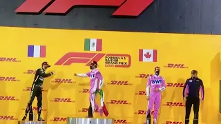 Checo Pérez, F1 Himno nacional Mexicano Podio