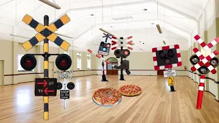 Railroad Crossing Fumikiri Dance And PizzaParty woow,Train Animation ,