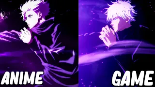 Gojo Satoru Hollow Purple Comparsion - Jujutsu Kaisen Cursed Clash (Anime VS Game)
