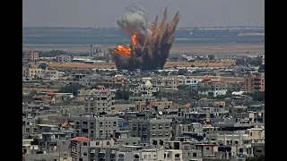 Смуга Ґази після ударів з Ізраїлю Gaza skyline as Israel hit territory