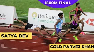 1500m Men Final | Parvej Khan 🥇| Satya Dev Fall Down in Last 😢 | 61st Open National 2022