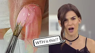 Nail Technician Reacts to her Client doing Soft Gel Extensions