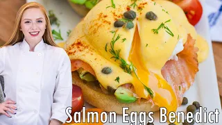 The BEST-Ever Smoked Salmon Eggs Benedict Recipe!! With Homemade Hollandaise Sauce & Avocado!