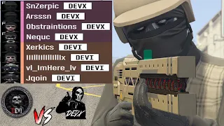 DEVX Vs DEVI [4v4 CvC] Freemode WAR - GTA 5 Online