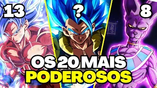 TOP 20 MAIS FORTES DE DRAGON BALL SUPER ATUALMENTE! (Atualizado)