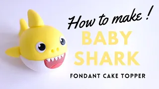 How to make BABY SHARK | 3D - SWIM/HORIZONTAL Position | Fondant Cake Topper