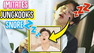 an entire 8 minutes of JIMIN teasing, imitating, and laughing SO HARD at JUNGKOOK SNORING! | jeonssy