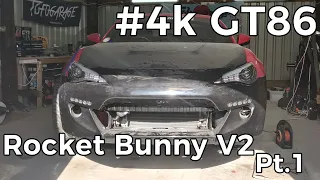 4k GT86 Rocket bunny Install Part 1 - Front Bumper