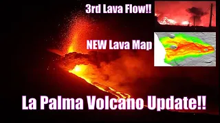 La Palma Update! NEW Lava Map & 3rd Lava Flow Created - The WeatherMan Plus Weather Channel