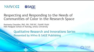 Webinar: Respecting and Responding to the needs of Communities of Color in the Research Space