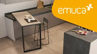 How to mount a sliding and rotating Sestante table with legs in a kitchen island – Emuca
