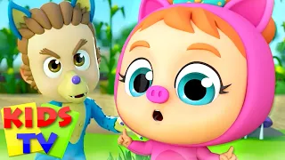 Story of Three Little Pigs | Cartoon Stories for Kids | Pretend Play Song | Baby Songs - Kids Tv