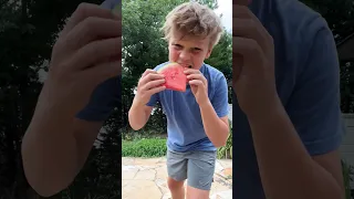 I ATE A WATERMELON BACKWARDS😳#shorts