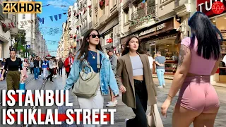 Istanbul Turkey City Center Walking Tour Around Istiklal Street Taksim Square 4K