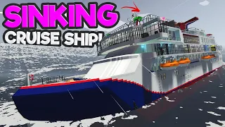 MASSIVE Cruise Ship Sinks After Engine EXPLOSION! (Stormworks Sinking Ship Survival)