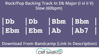 Db Major - Slow Rock Backing Track  - I vi ii V (60bpm)