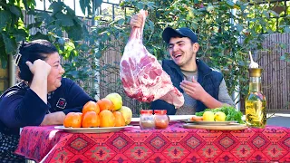 We Cooked Whole LAMB LEG in the Tandoor! Azerbaijan Village Cooking