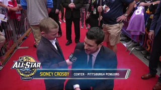 9-year-old Wyatt asks NHL All-Stars tough questions on the red carpet