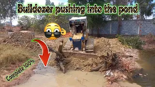 Construction 06 !!! bulldozer d20p pushing the soil into pond !!! complete 100 %
