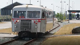 Fahrt mit dem historischen Schienenbus der Gedser Remise auf der Insel Falster im Juni 2022