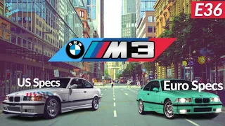 BMW E36 M3 Euro specs & US specs