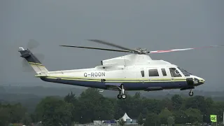 EPSOM DERBY DAY HELICOPTER ACTION 04-06 - ROON ARRIVING AT THE EPSOM RACE COURSE HELIPORT S76