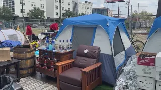 Denver police clean up homeless encampment after outdoor bar reported