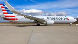 American Airlines Boeing 767-300ER Close-Up Taxi & Take-Off