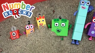 Numberblocks are Buried in my Sandbox!  Find and Arrange Numbers Left to Right | Learn with Toys